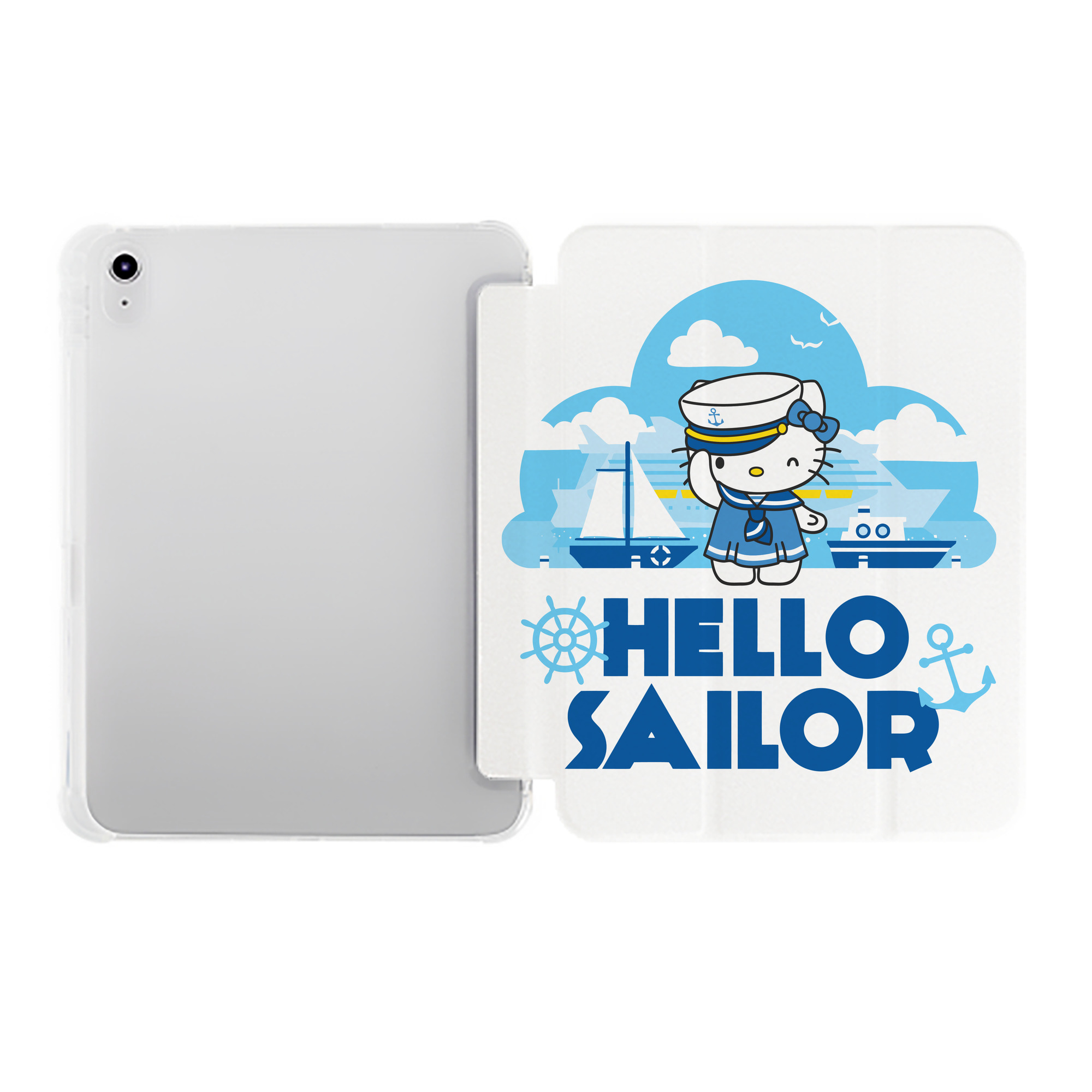 （画像用） Hello Kitty ハローキティ IPad ケース ペン収納付き 三つ折りスタンド PUレザー×シリコン 対応機種9.5/10.5/10.9インチ